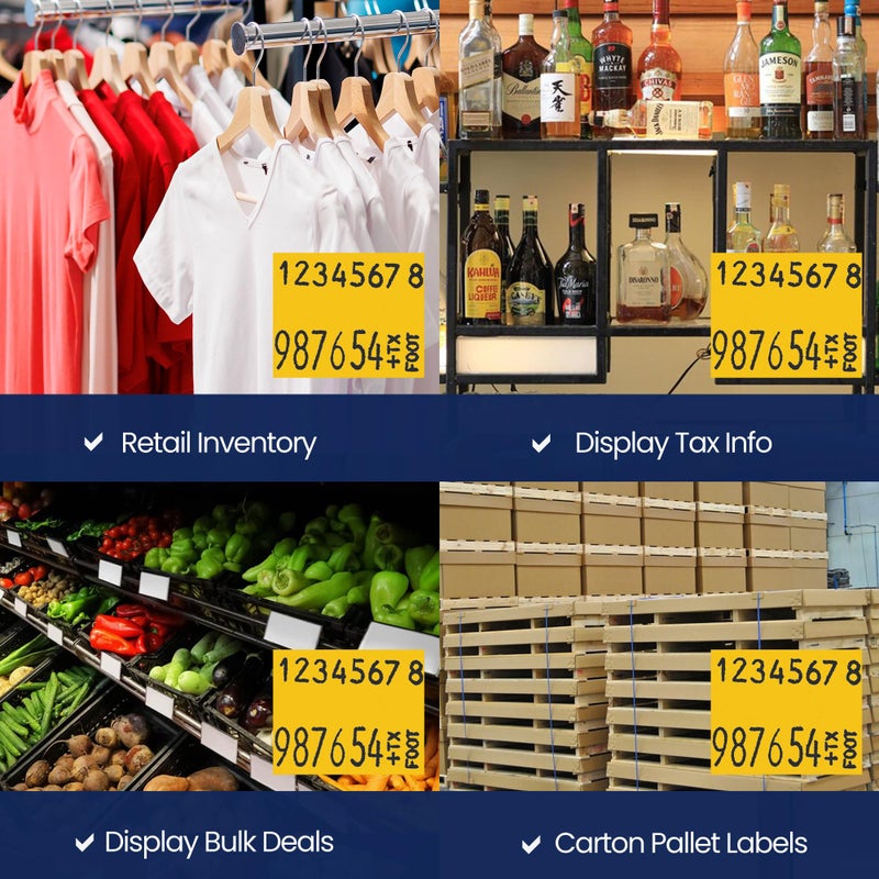 Perco Yellow Pricing Labels for Monarch 1136 Price Gun â€“ 3 Sleeves, 24 Rolls Value Pack - 42,000 Price Marking Labels â€“ with Ink Rolls Included - Image 5